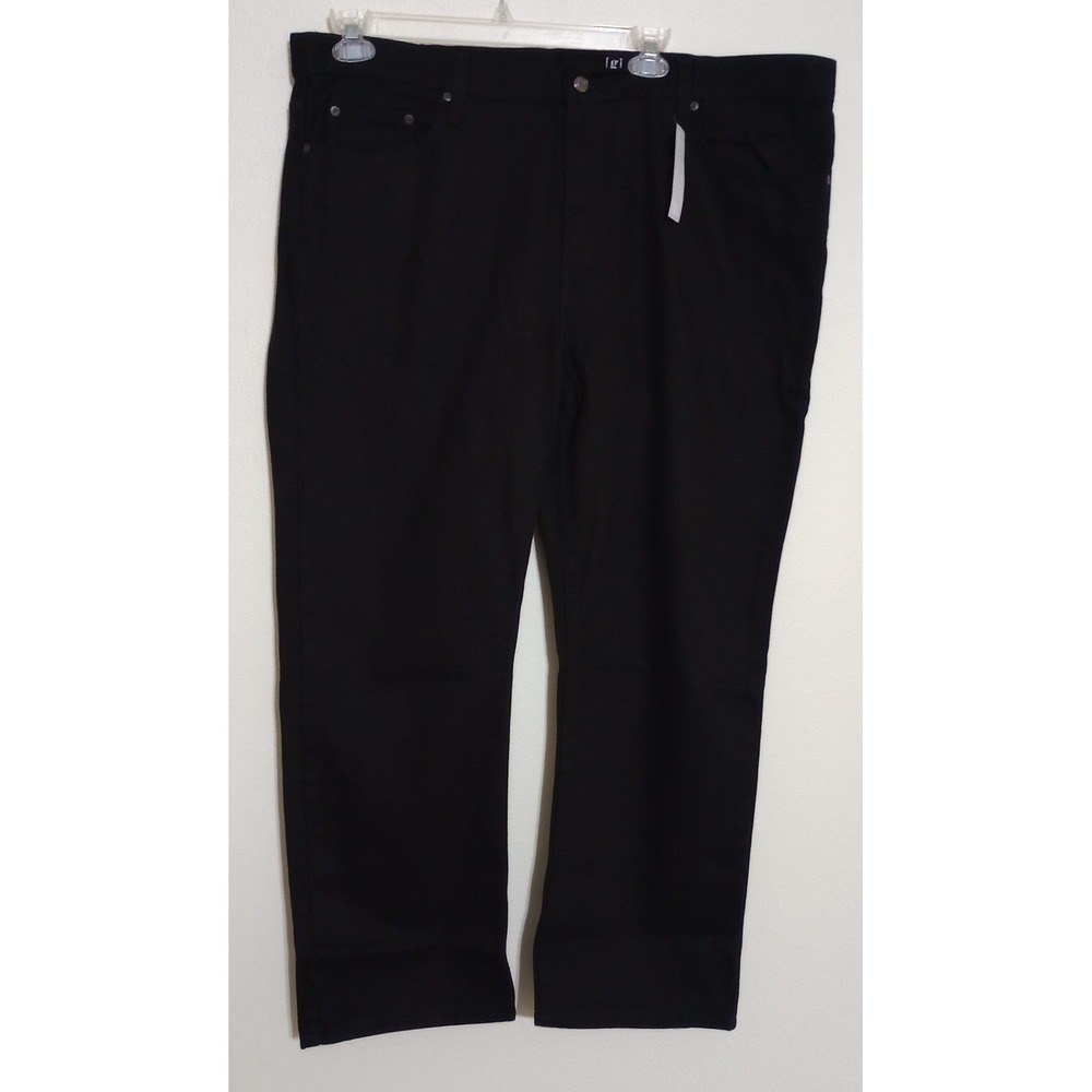 George Mens Regular Fit Straight Leg Black Jeans 44x30 100% Cotton GM08466 NWT